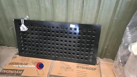 Designer radiator, black, 1.3m x 0.84m, black, with wall brackets, vgc