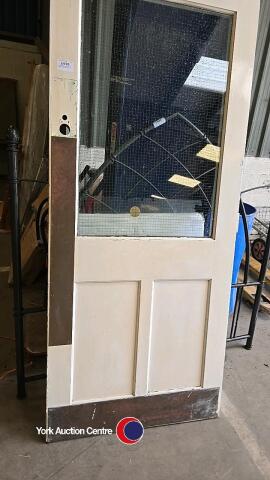 1960s shop door with brass kick plates