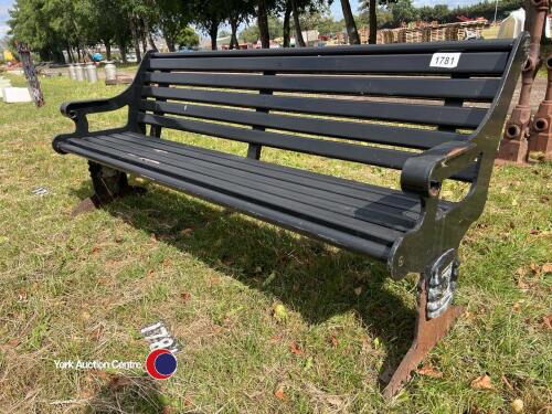 1940s huge heavy cast iron bench, vgc