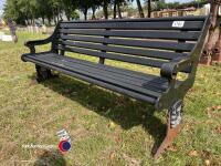 1940s huge heavy cast iron bench, vgc