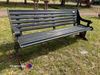 1940s huge heavy cast iron bench, vgc - 2