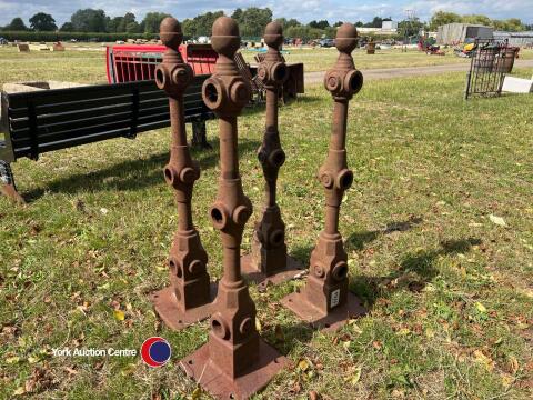 4 reclaimed heavy cast pier posts