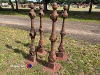 4 reclaimed heavy cast pier posts - 2