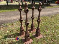 4 reclaimed heavy cast pier posts - 4