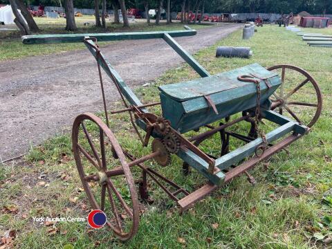 Vintage hand pull seed drill