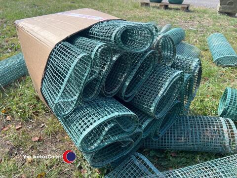 150 x green tree guards, 2ft high x 6in wide