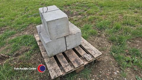 3 x large solid stone blocks