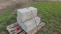 3 x large solid stone blocks - 3