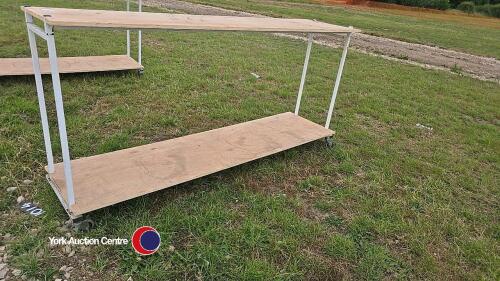 4 wheel trolly with shelves