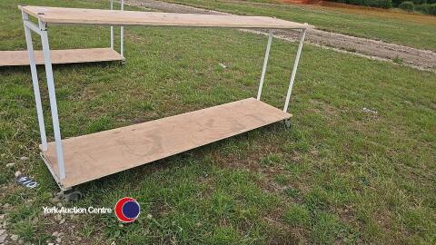 4 wheel trolly with shelves