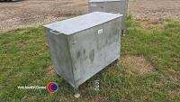 Large stainless steel storage container, ideal for storing animal food. - 3