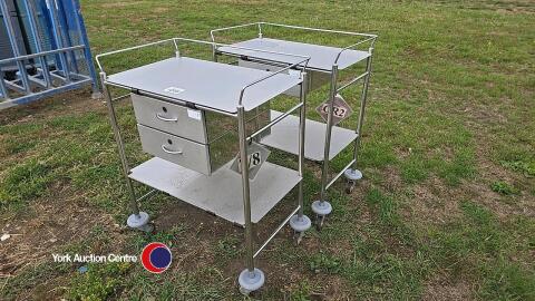 2 x stainless steel trolley's
