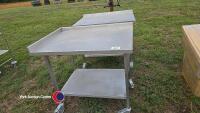 2 x 3ft x 2ft stainless steel work tables - 2