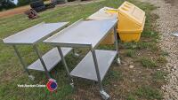 2 x 3ft x 2ft stainless steel work tables - 3