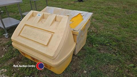 2 x plastic yellow grit boxes