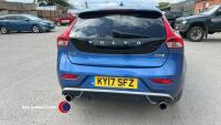 2017 Blue Volvo V40 R Design Pro D2,6. Good runner or for parts - KY17 SFZ - diesel - 5 former keepers - CAT N - MOT 5.3.26 - 102734 miles - V5 in office- May '25 service identified Front OSF spring and SRS need attention. Cosmetic scrape on rear OS. May - 5
