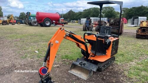 Micro tracked digger, spare bucket, approx 2022, very little use. Uses unleaded petrol, key in office