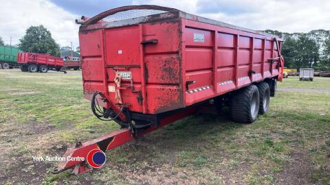 Smyth 14T grain trailer, hydraulic door, rollover sheet, sprung drawbar, flotation tyres, commercial axles