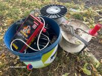 3 x Electric fencing reels with wire and mixed insulators - 3