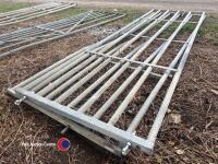 Pair of 12ft galvanised stock gates - 3