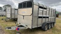 Ifor Williams TA510 tri axle livestock trailer c/w fold down front flap - 2