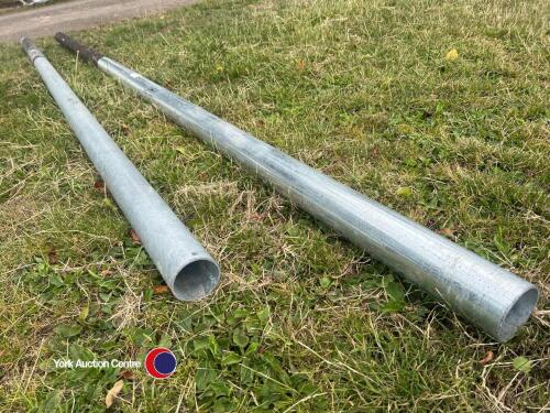 2 x galvanised steel gate posts, new
