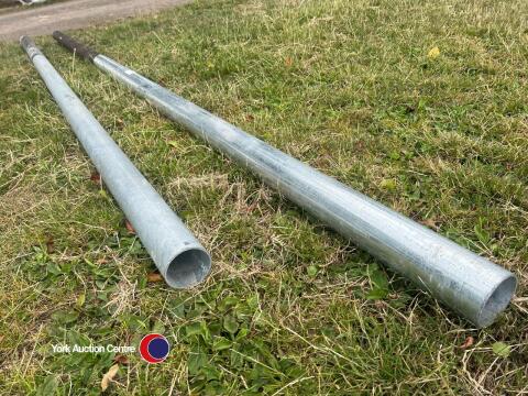 2 x galvanised steel gate posts, new