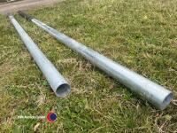 2 x galvanised steel gate posts, new
