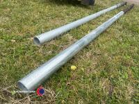 2 x galvanised steel gate posts, new - 2