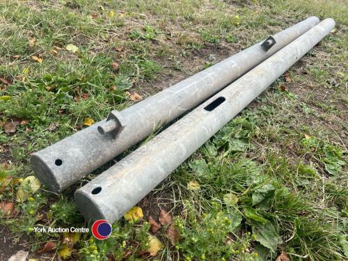 2 x galvanised gate posts