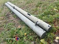 2 x galvanised gate posts - 2