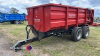 Tip-a-bull 12T grain/silage trailer, commercial axles, sprung drawbar, hydraulic door, 2018 - 2