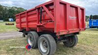 Tip-a-bull 12T grain/silage trailer, commercial axles, sprung drawbar, hydraulic door, 2018 - 3