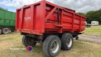Tip-a-bull 12T grain/silage trailer, commercial axles, sprung drawbar, hydraulic door, 2018 - 4