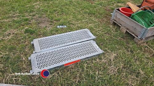Pair of Layher galvanised loading ramps