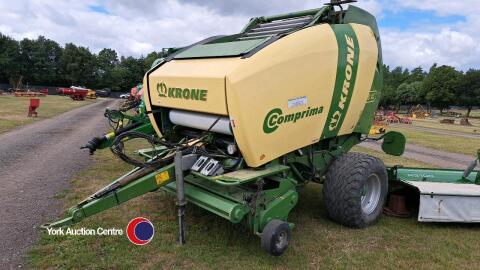 Krone Comprima V150 XC round chopper baler, 42000 bales, gwo, pto, control box and manual in office