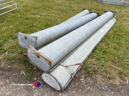 5 x galvanised sheep troughs