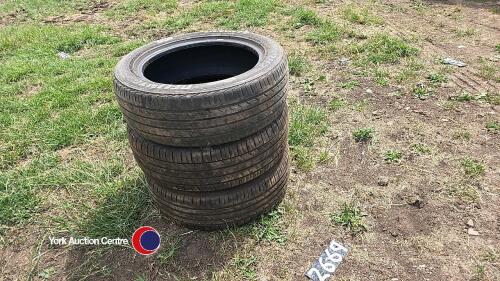 3 x car tyres 225x55xR18. 50% good.