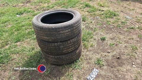 3 x car tyres 225x55xR18. 50% good.