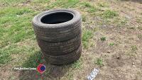 3 x car tyres 225x55xR18. 50% good.
