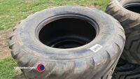 4 x flotation trailer tyres 550x45x22. 2 BKT and 2 TVS tyres. 50% good. - 2