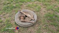 Grey Ferguson axle, wheel and link