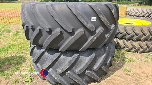 2 x 710-70-38 Michelin tyres on wheels