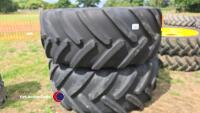 2 x 710-70-38 Michelin tyres on wheels - 5