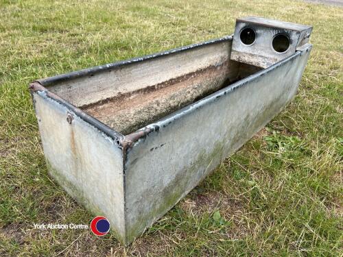 Galvanised cattle water trough