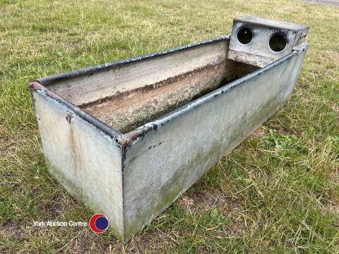 Galvanised cattle water trough