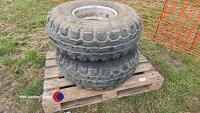 2 x Avon 12.5/80 - 15.3 tyres on 6 stud centre