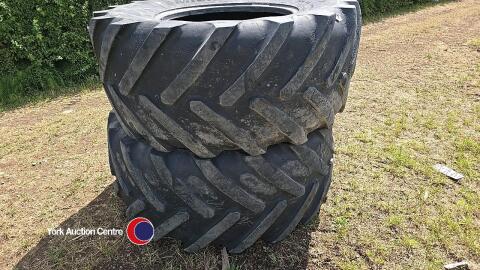 Pair of 600-70 R28 Michelin tyres