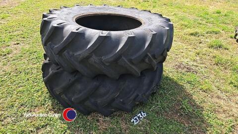 Pair of 18.4-30 tyres, 60% good