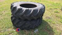 Pair of 18.4-30 tyres, 60% good